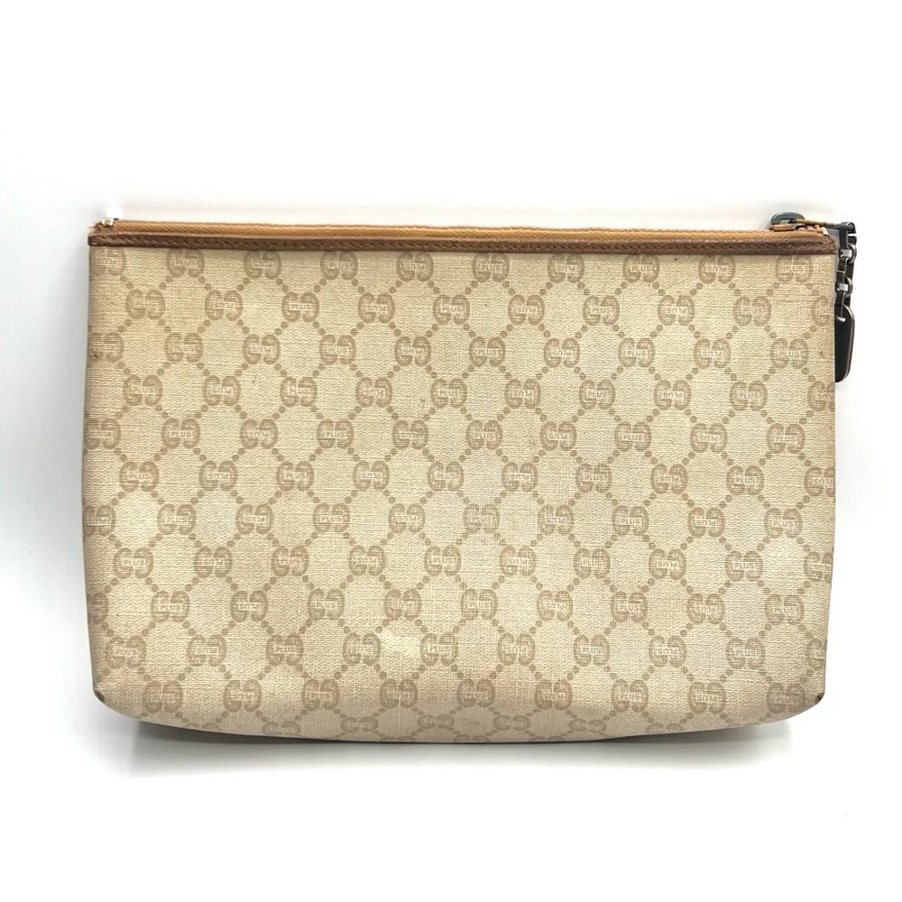 Gucci GG Plus Monogram Pouch / Cosmetic Case / Clutch
